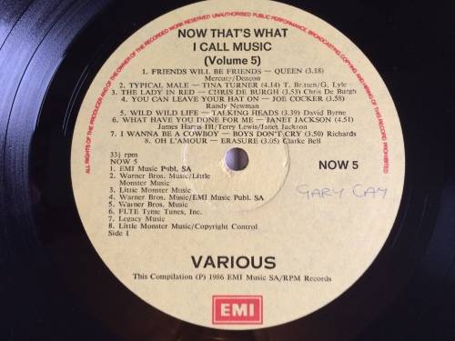 NOW That`s What I Call Music 5 (Double LP + David Bowie/Jermaine Stewart Pink Promo LP) (VG/VG+)