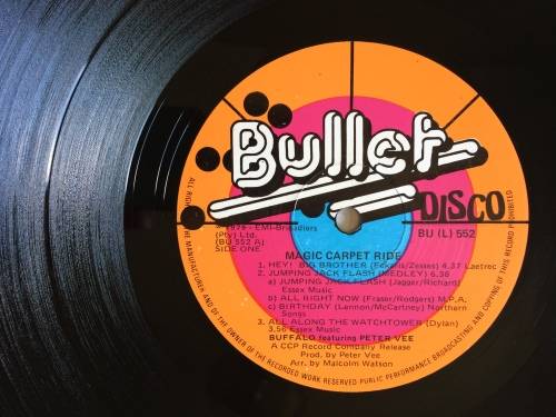 Buffalo Featuring Peter Vee - Magic Carpet Ride (Vinyl LP) (Cover VG+, LP VG+) [RARE]