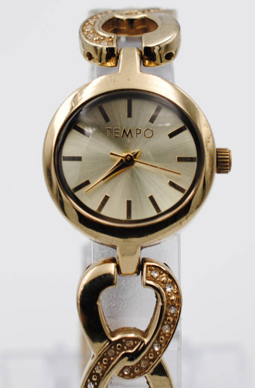 Tempo Gold Tone Women`s Wrist Watch