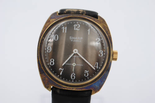 Sharp-marked Distressed Metal Mechanical Gent`s Wrist Watch