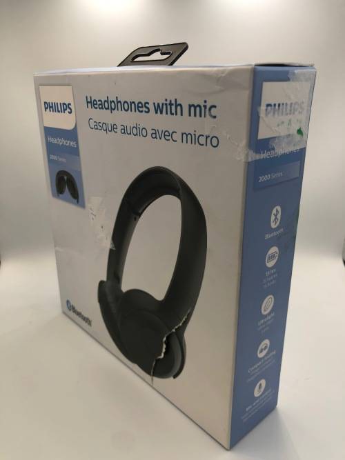 Philips 2000 Series TAUH202 On-Ear Wireless Headphones with Microphone (Black)