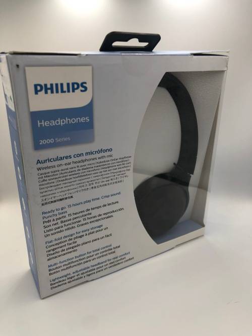 Philips 2000 Series TAUH202 On-Ear Wireless Headphones with Microphone (Black)