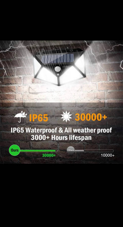 Solar LED Outdoor Garden Lamp Human Body Induction Wall Lamps Four Sides 100LED Charging Home Decor