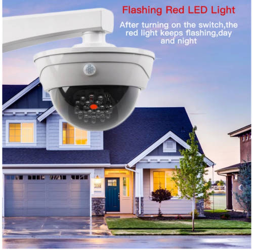 Solar Powered Fake Security Camera Shape Solar Light With PIR Motion Sensor Detection Lights