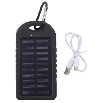 1pc 4000mAh Solar Power Bank Waterproof Dual USB Mobile Phone Fast Charger Battery with LED Light Fo