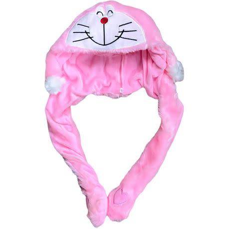 Soft Cute Plush Bunny Hat with Moveable Ears, Blue,Red,Yellow,Pink.