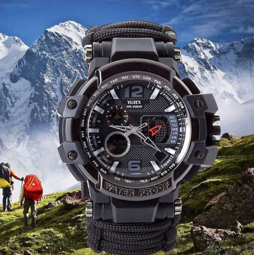 G3 Survival Bracelet Watch with Compass (Black)