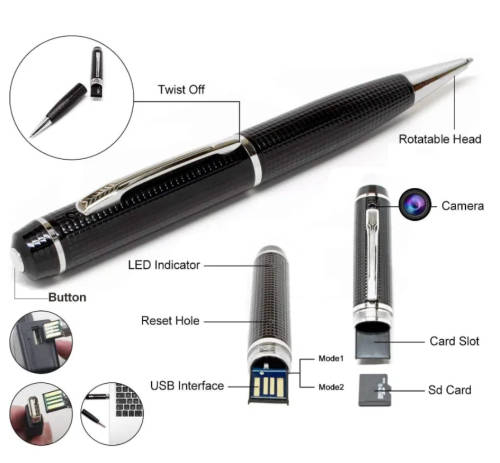 Spy Pen Camera -Full HD 1080P Video Camera Pen Loop Recording Security Camera