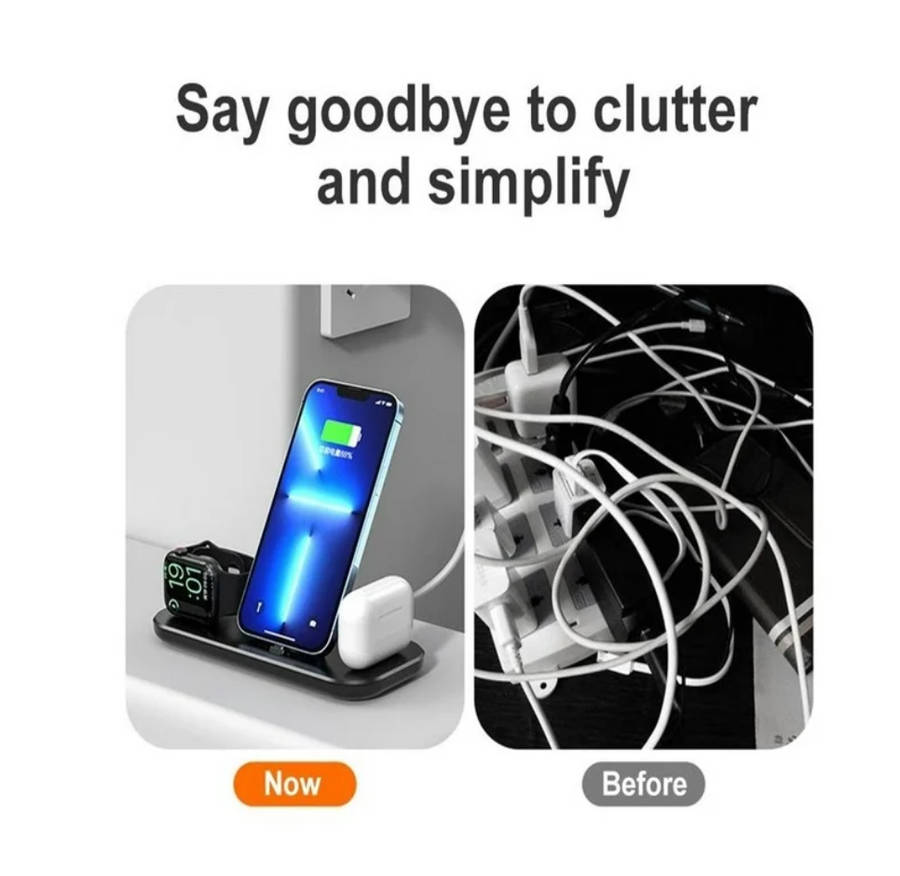 Wireless Charger Station, 3 in 1 Magnetic Charging Stand Compatible with iPhone