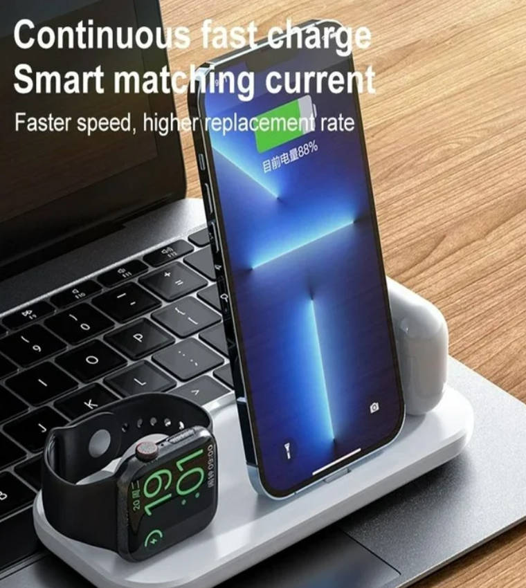 Wireless Charger Station, 3 in 1 Magnetic Charging Stand Compatible with iPhone