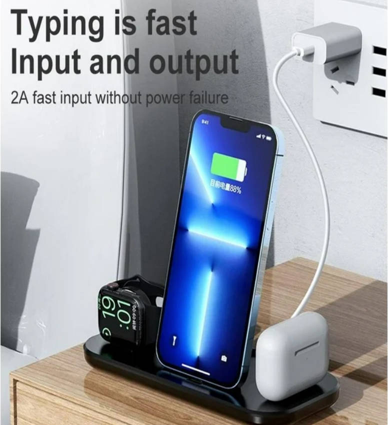 Wireless Charger Station, 3 in 1 Magnetic Charging Stand Compatible with iPhone