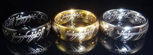 18K Gold Plated Lord Of The Rings 6mm Ring