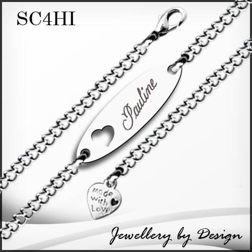 Heart Chain Bracelet *FREE ENGRAVING*