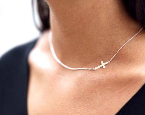 Sideways Cross necklace
