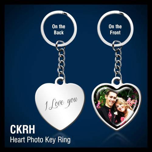 Heart shape photo keyrings