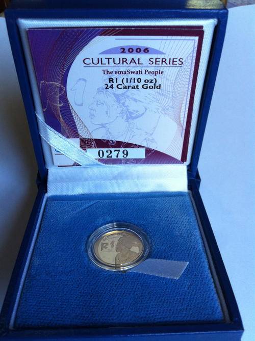 CULTURAL SERIES THE emaSWATI PEOPLE 2006 1/10 oz GOLD COIN