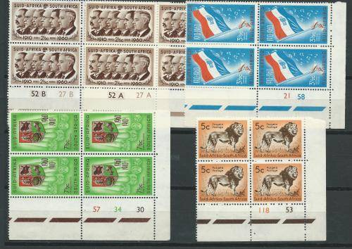 1961 Definitive issue Control blocks MNH superb condition. SACC 184-194 one with variety.