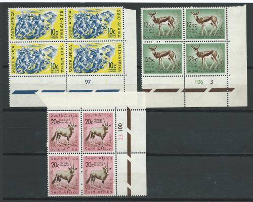 1961 Definitive issue Control blocks MNH superb condition. SACC 184-194 one with variety.