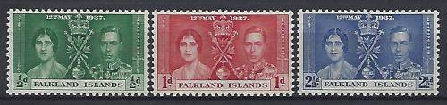 1937 Coronation King George VI LMM set Falkland Islands.