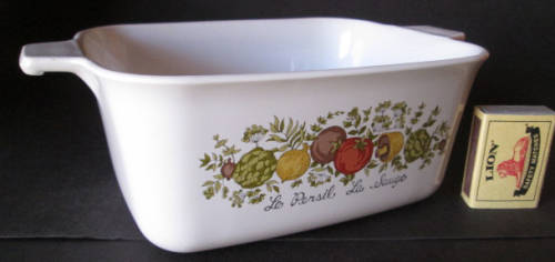 Corning Ware Spice of Life 'Le Persil Le Sauce' Dish No Lid P-4-B 7 X 5 ½ X 3