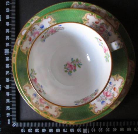 Vintage Mintons Green Cockatrice Pattern 4863 Trio