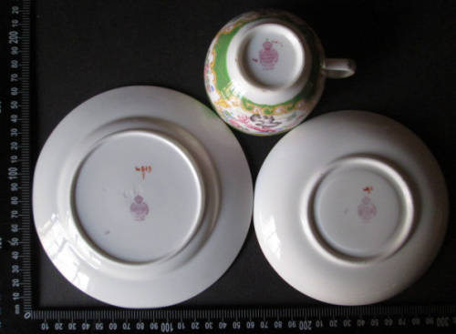 Vintage Mintons Green Cockatrice Pattern 4863 Trio