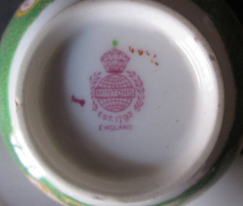 Vintage Mintons Green Cockatrice Pattern 4863 Trio