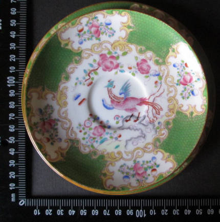 Vintage Mintons Green Cockatrice Pattern 4863 Trio