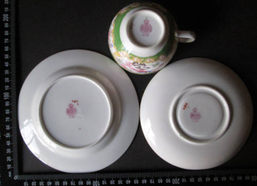 Vintage Mintons Green Cockatrice Pattern 4863 Trio