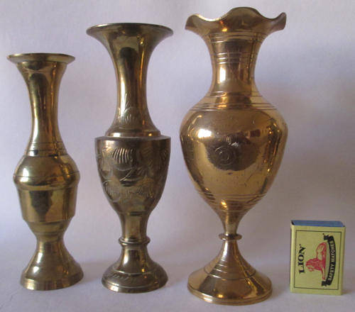 3 Brass Vases as per pictures