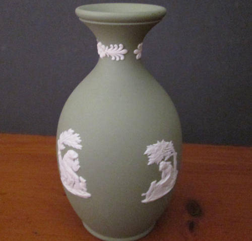 Wedgwood Green Jasperware Bottle Vase