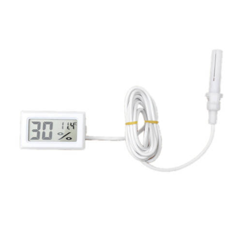 Temperature and Humidity Meter with Probe White