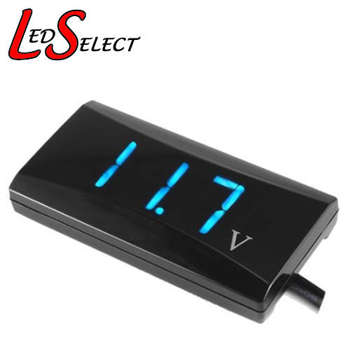 Voltmeter 12V (8-16V) LED Digital Display Flat Panel (Ice Blue) **LOCAL STOCK**