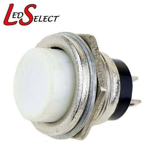 Switch Push Button Momentary White Metal 16mm **LOCAL STOCK**
