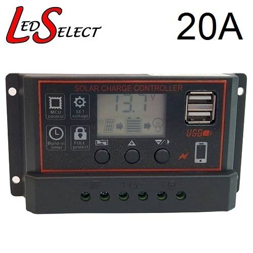 Solar Charge Controller Regulator 12/24V 20A with Display USB **LOCAL STOCK**