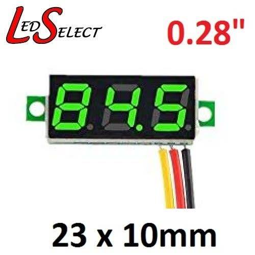 Voltmeter DC 0-100V 0.28" Adjustable Mini 3 Digit Display Green **LOCAL STOCK**