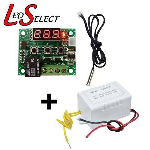 Temperature Controller Thermo meter W1209 -50-110Deg DC 12V + Power Supply **LOCAL STOCK**