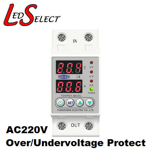 Controller Over Under Voltage Protection AC 220V 60A Din Rail **LOCAL STOCK**