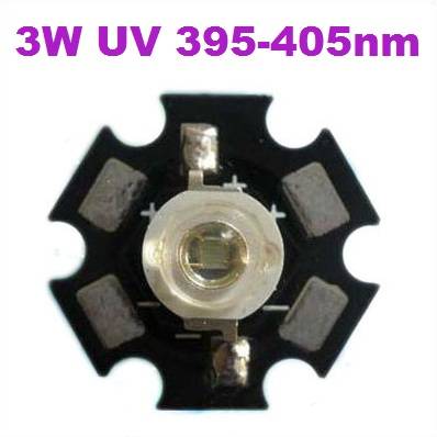 3W Led UV 395-405nm 3.4-3.8V 600mA on Aluminium Base