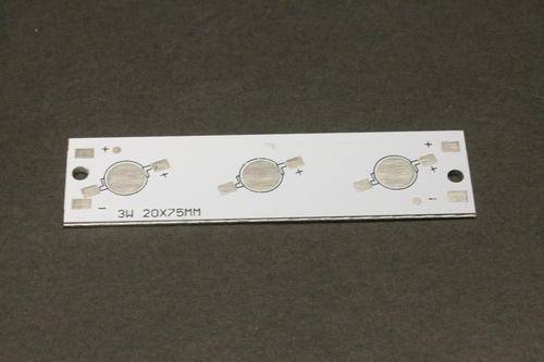 Aluminium Circuit Board 3 Led (1W, 3W, 5W) 75x20mm **IN STOCK**