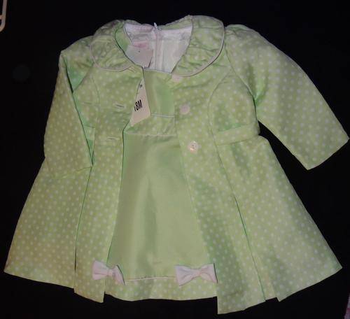 SUPER CUTE!!  BONNIE BABY POLKA DOT DRESS AND COAT FOR 18 MONTH OLD