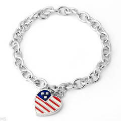 High Quality Bracelet Well Made in Blue Enamel, White Enamel, Red Enamel and Solid 925 Sterling silv