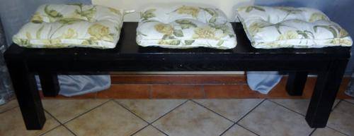 Wooden Bench with pillows