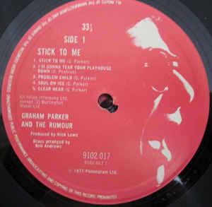 Graham Parker And The Rumour - Stick To Me (LP, Album, No )