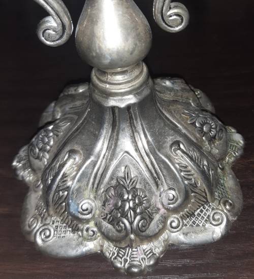 Antique Silver Color Menorah Hanukkah 9 Candle Holder Candlestick Candelabra