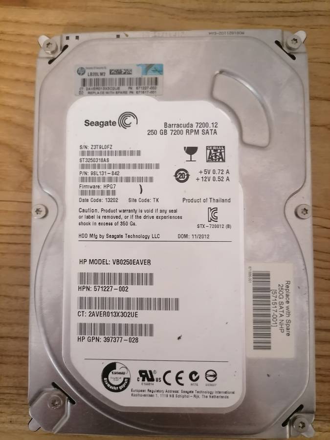 Seagate Barracuda 7200.12 - 250 GB HARD DRIVE - 7200 RPM SATA - TESTED