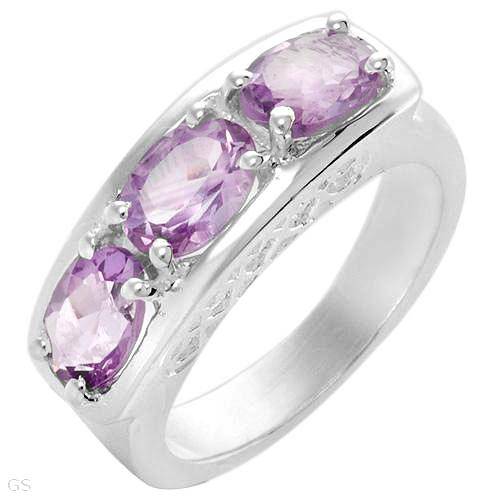 Wonderful Brand New Ring With 2.55ctw Genuine Amethysts Beautifully Crafted in 925 Sterling silver.