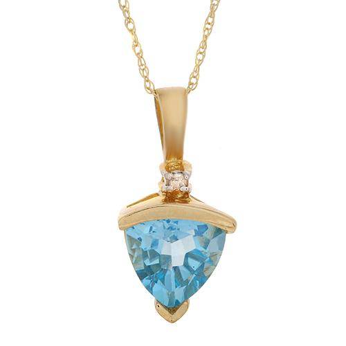 Attractive Brand New Necklace With 1.80ctw Precious Stones - Genuine Diamond and Topaz Crafted in Ye