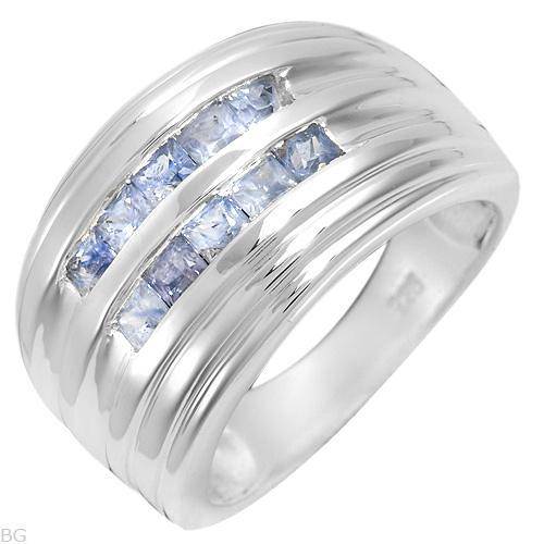 Attractive Brand New Ring With 1.20ctw Genuine Sapphires Beautifully Designed in 925 Sterling silver