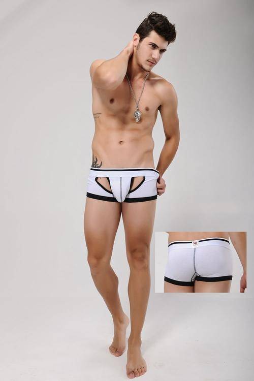 WHITE CUT-AWAY BOXERS